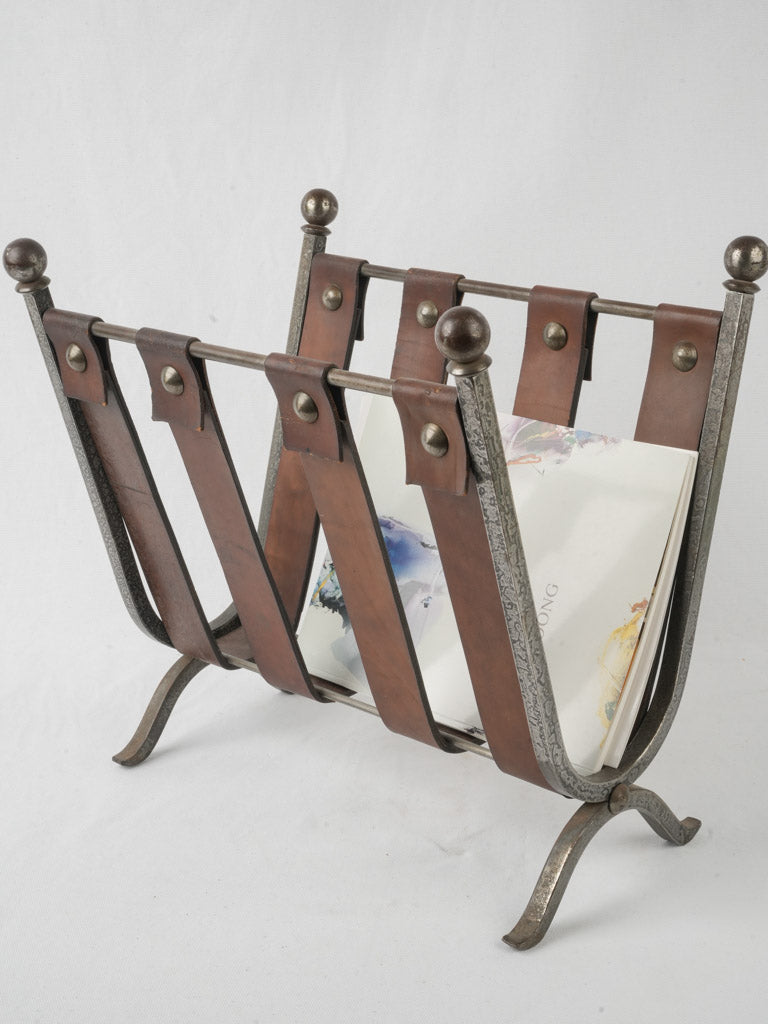 Vintage wrought iron magazine rack