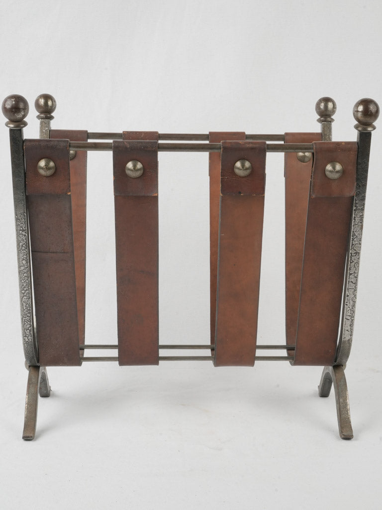 Elegant leather and iron rack