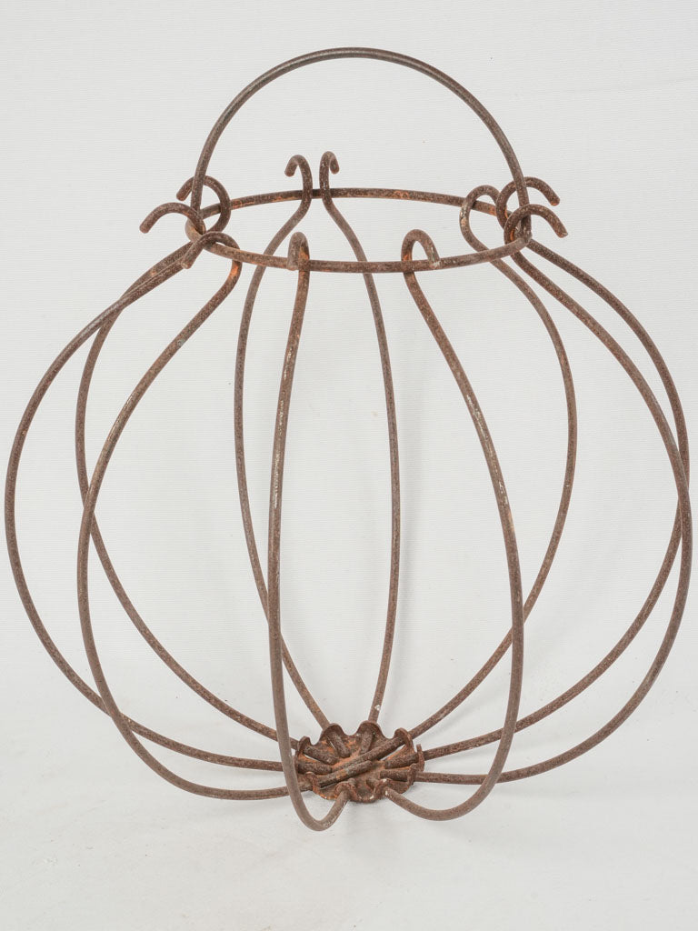 Vintage iron hanging planter sphere 19