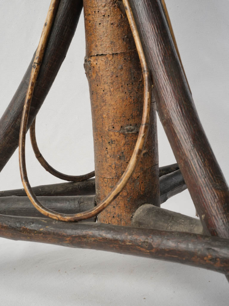 19th-Century French Folk-Art Hazelwood Plant Stand - 30¼"