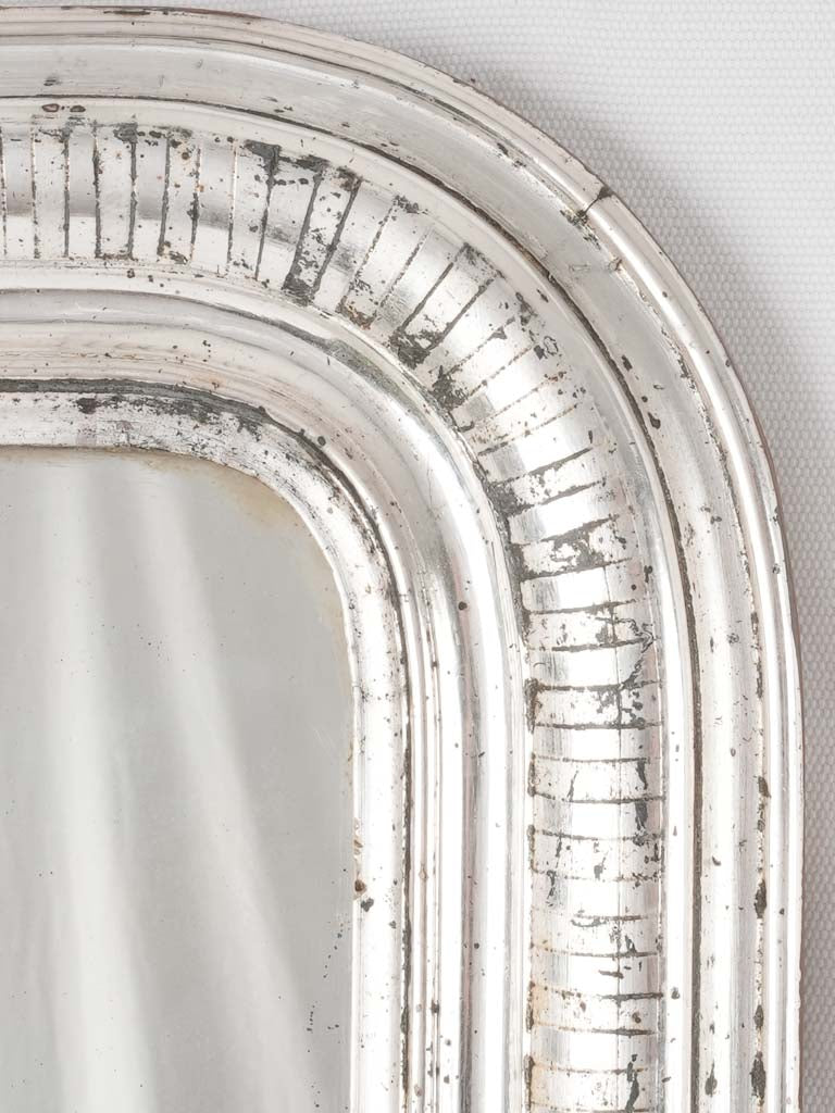 Large silver Louis Philippe mirror w/ continuous stripes around frame edge 37½" x 26"
