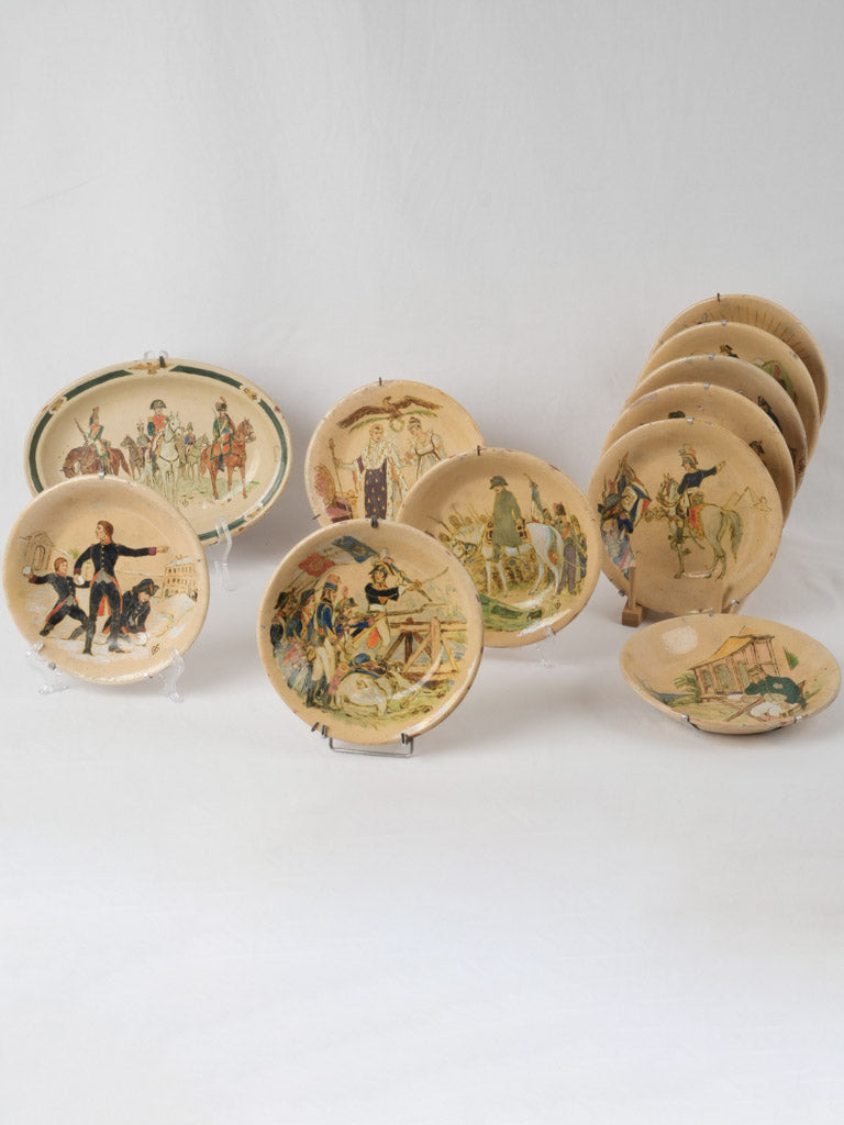Antique French campaign platter with glaze