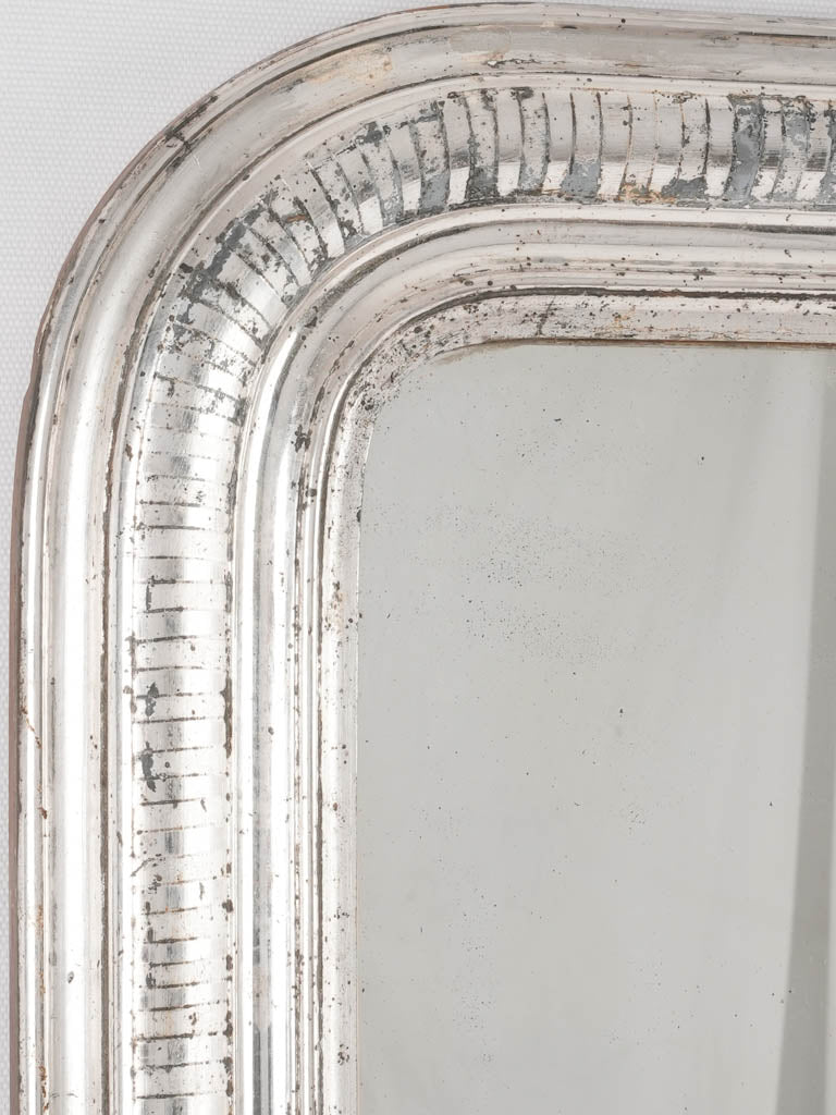Large silver Louis Philippe mirror w/ continuous stripes around frame edge 37½" x 26"