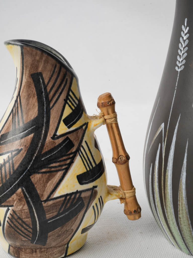 Artful hand-painted ceramic pitchers