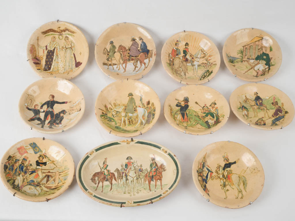 Terracotta French emperor scene plates set