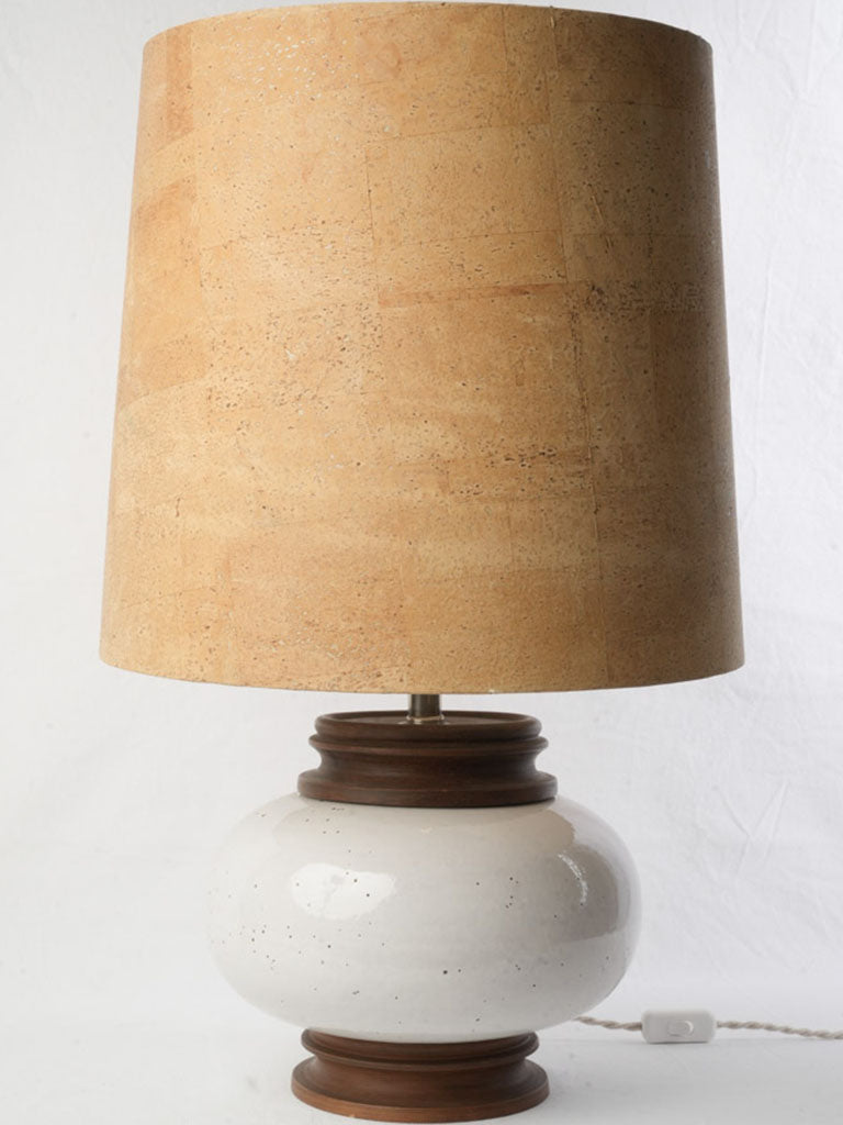 Earthy white glazed ceramic lamps