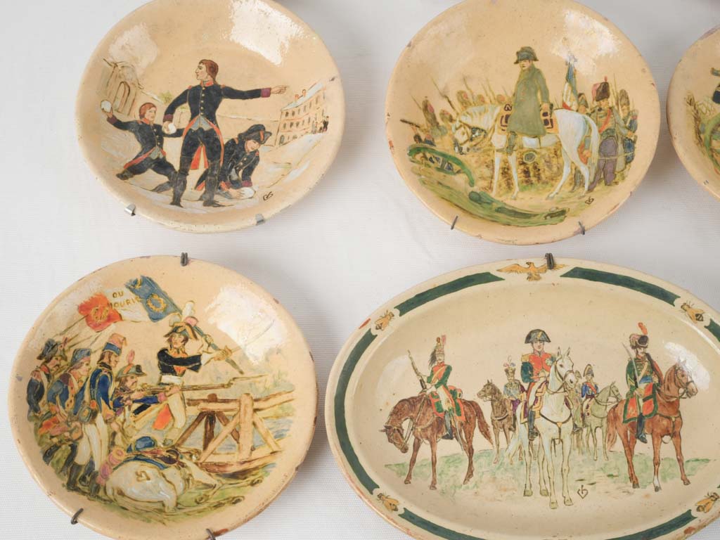 French campaign platter with Napoleon scenes