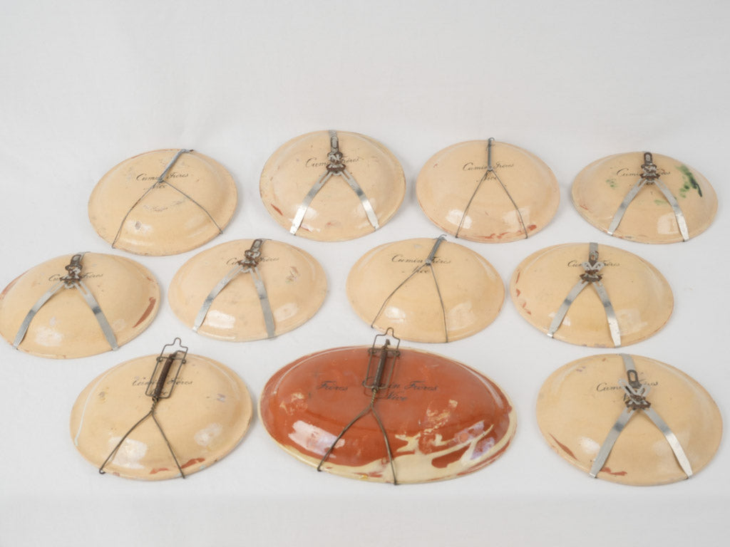 19th-century terracotta-glazed emperor Napoleon plates