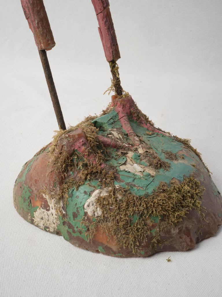 Whimsical metal-legged stork accessory