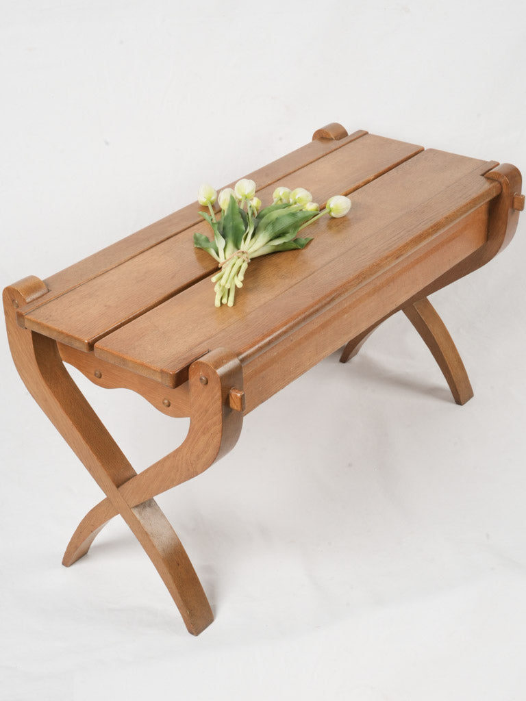 French-crafted oak table bench