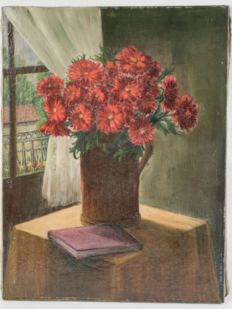 Vintage vibrant French oil painting