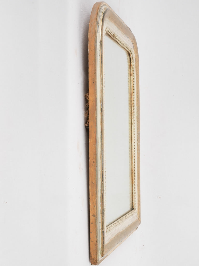 Distressed gilded finish ornate mirror