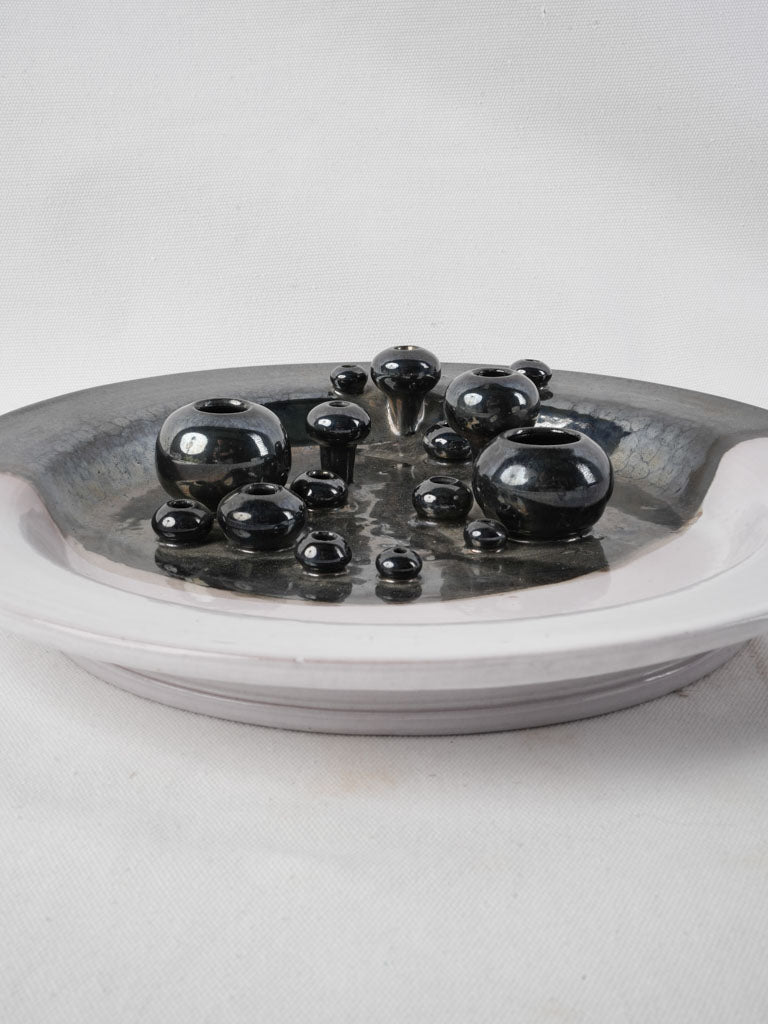 Serene white ceramic platter