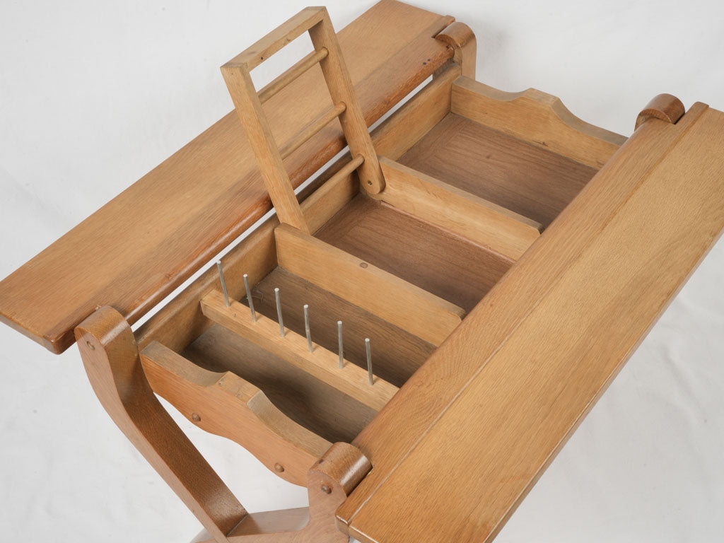 Functional vintage oak table bench