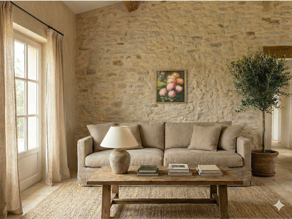 Vintage Gilt-Framed Chrysanthemum Artwork