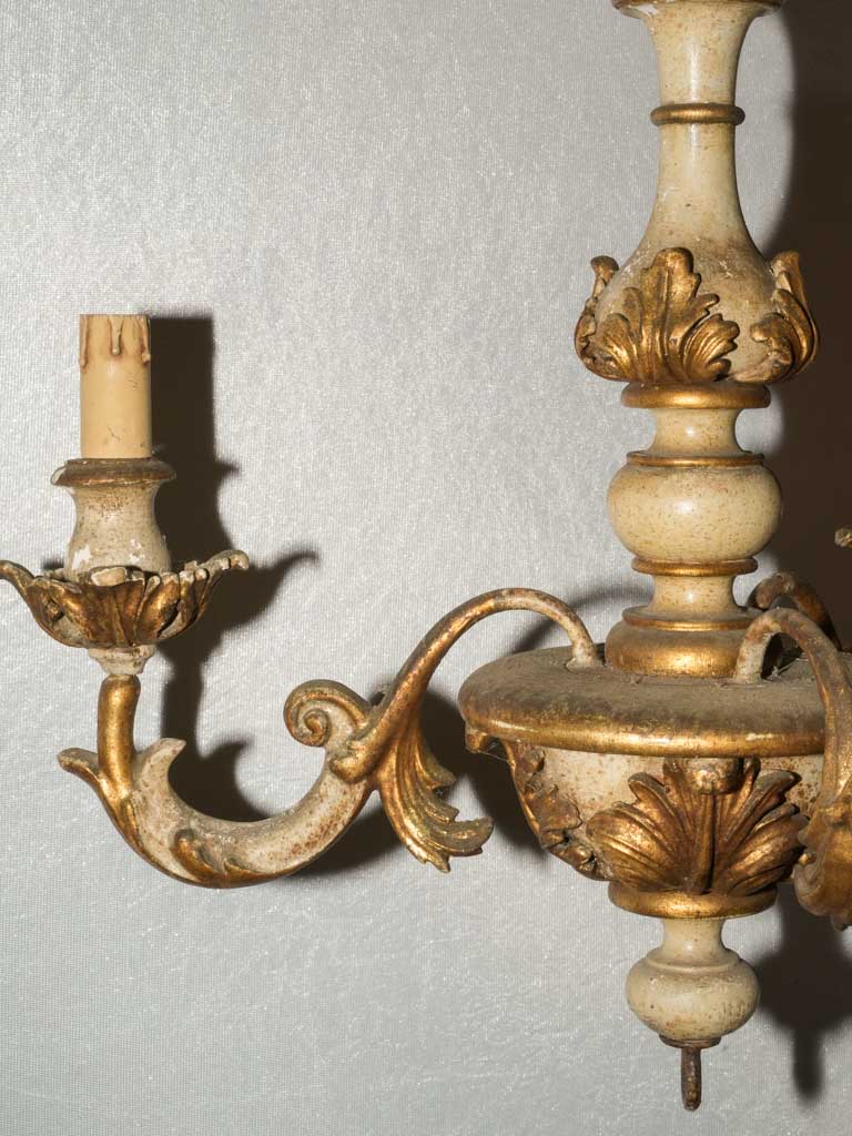 Ornate 1950s wooden chandelier