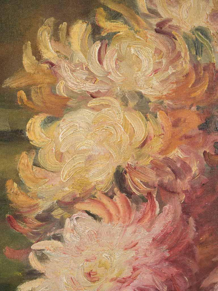 Signed Museum-Quality Chrysanthemum Canvas