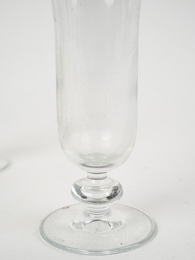 Timeless blown glass champagne stemware