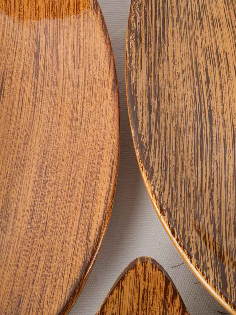 Elegant woodgrain ceramic plates