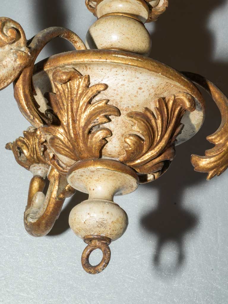 Elegant beige and gilded chandelier