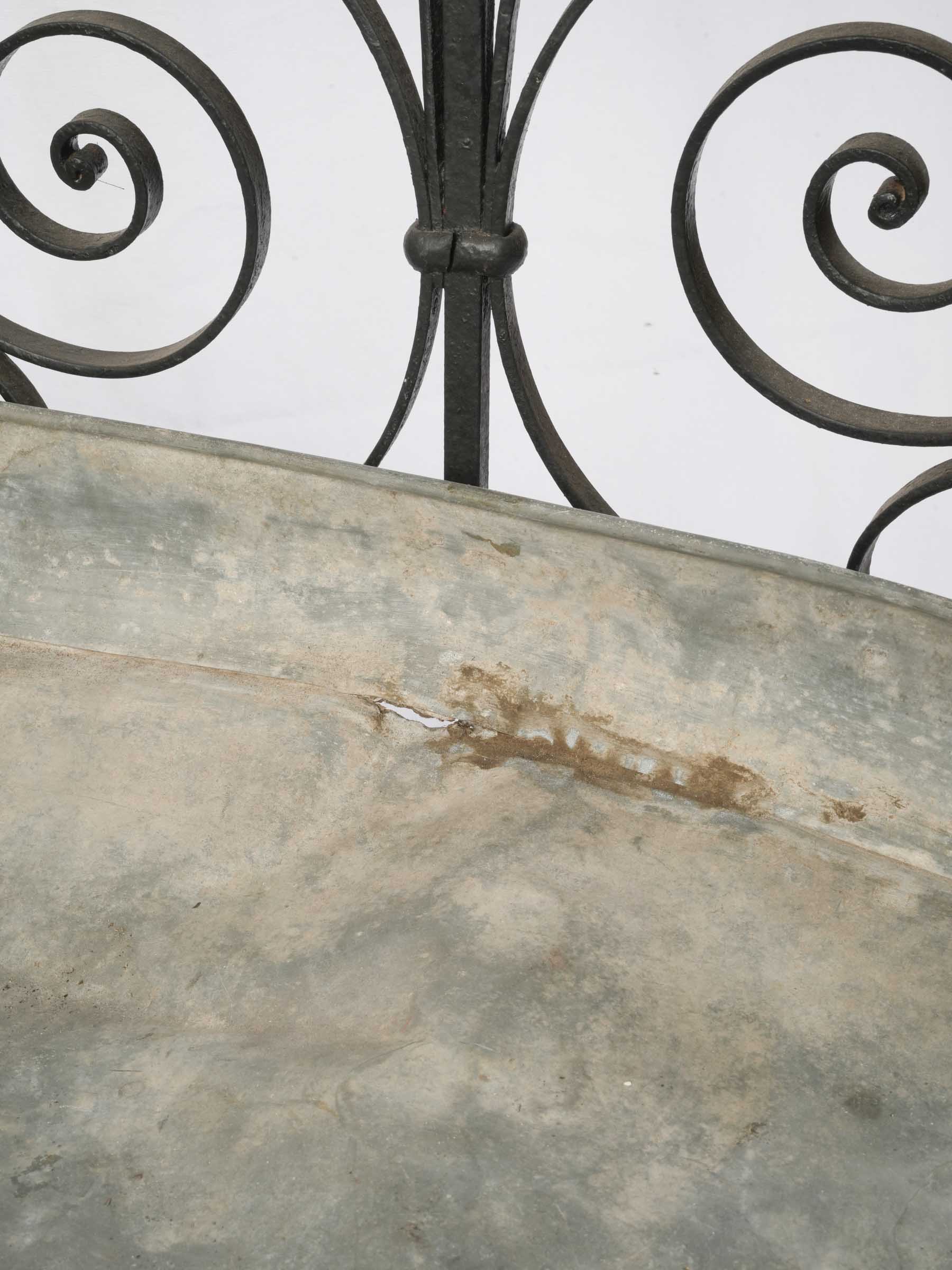 Remarkable French Riveted Wrought Iron Centrepiece Plant Stand c. 1900 - 58¾" x 32¼" x 32¼"