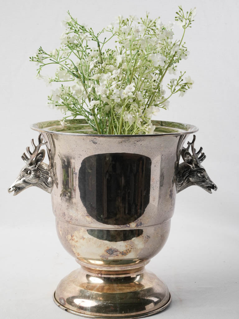 Silver-plated ornate wine cooler