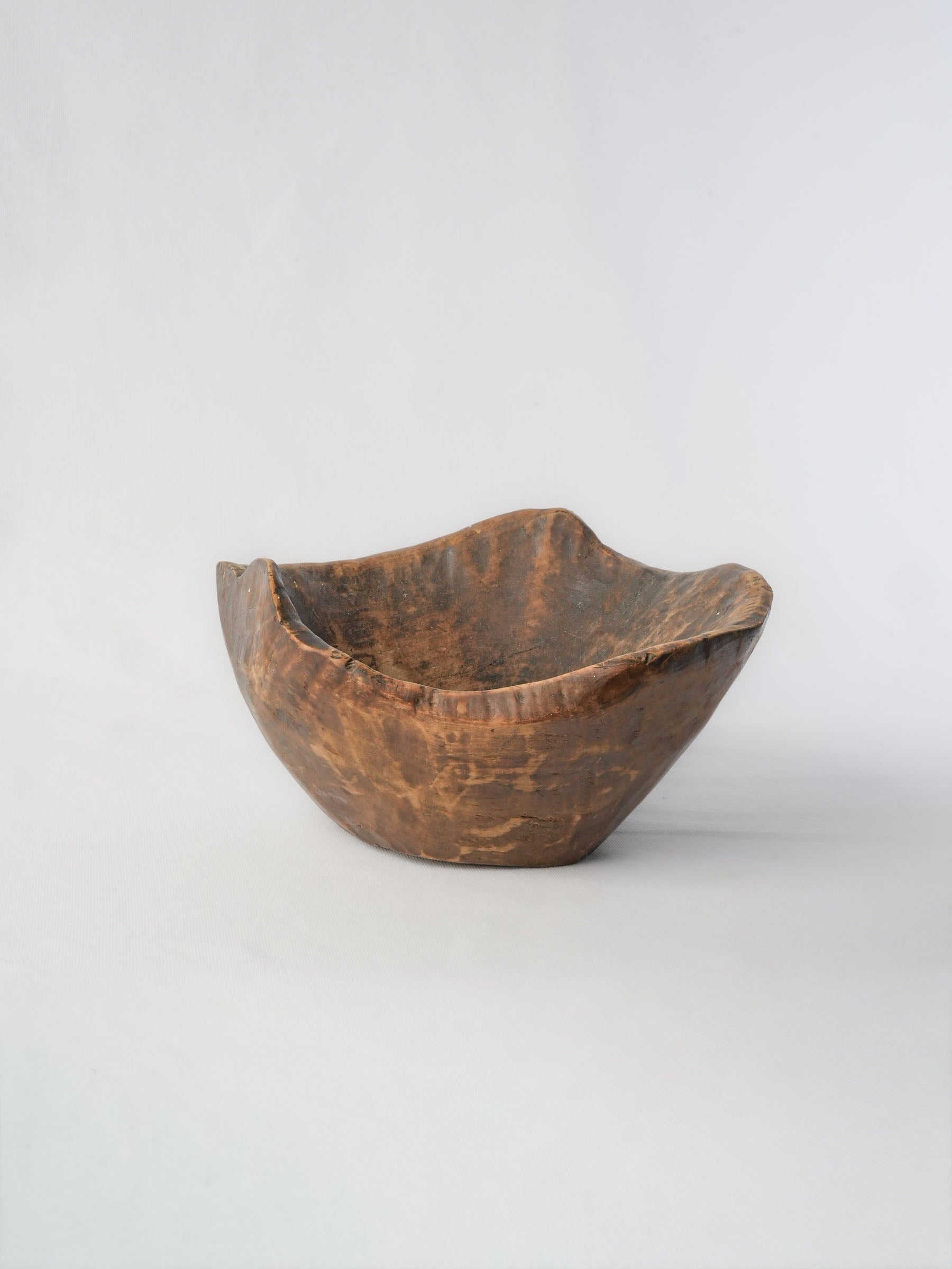 Rustic vintage olive wood bowl