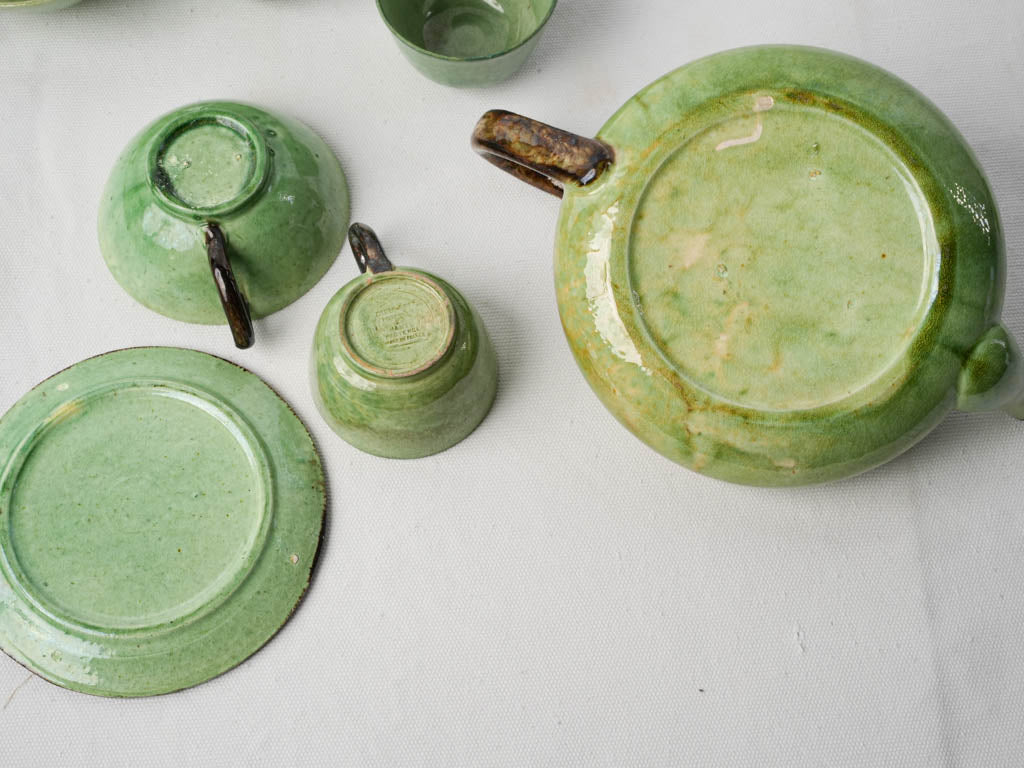 Verdant hued French coffee set