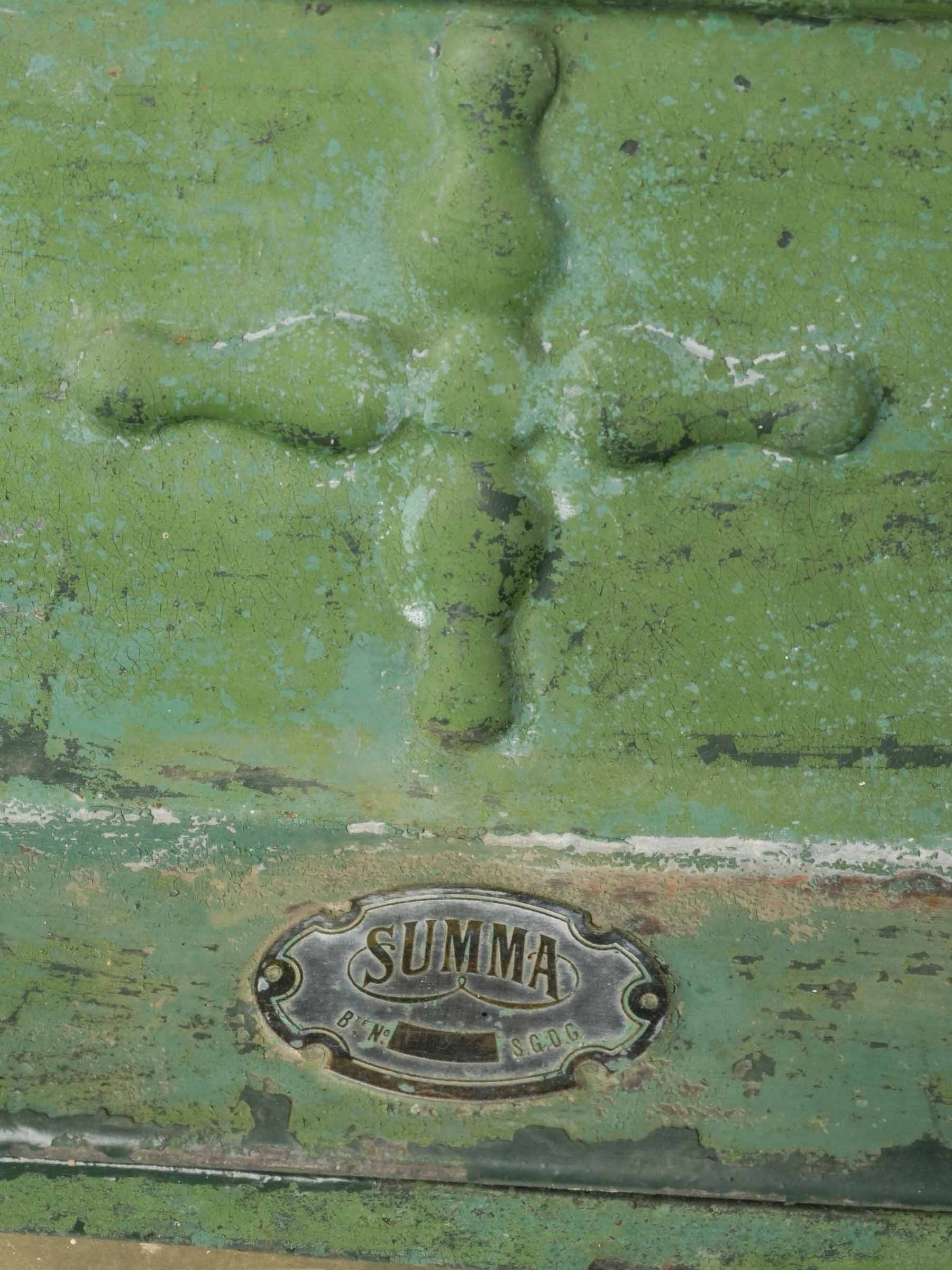 Elegant green-painted old lantern