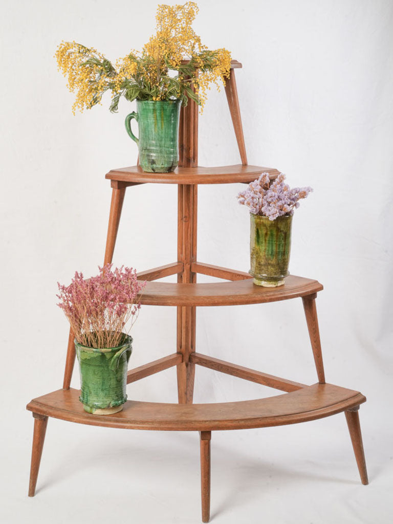 Sculptural mid-century wooden plant stand