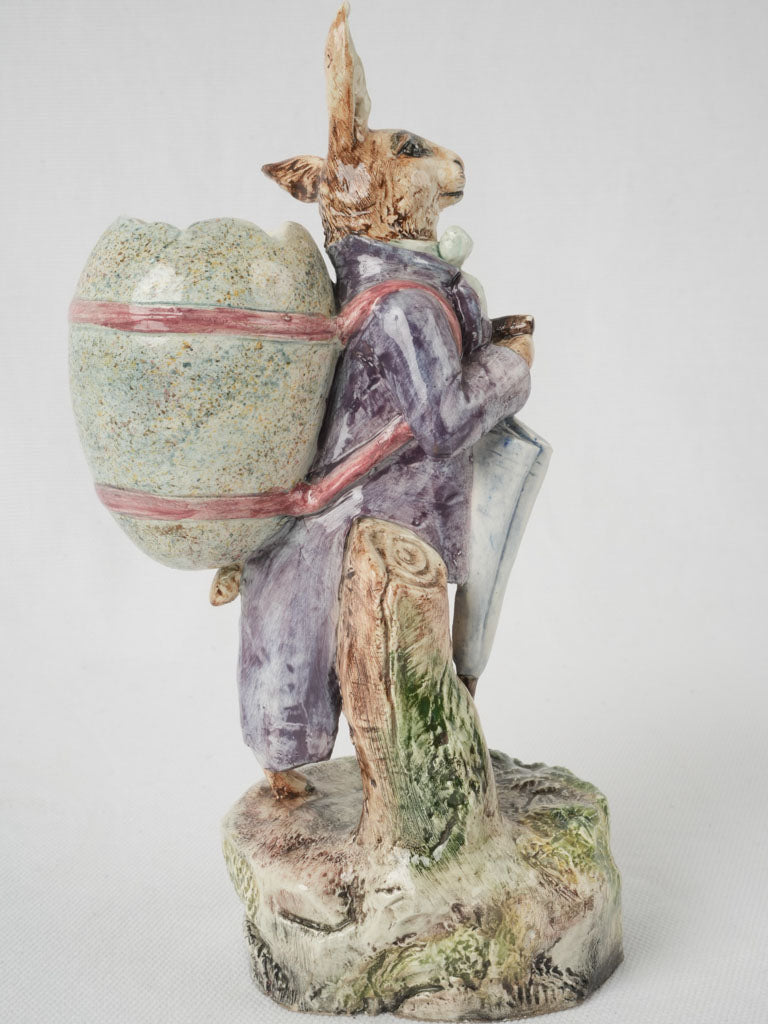 Dapper and vibrant porcelain rabbit figurine