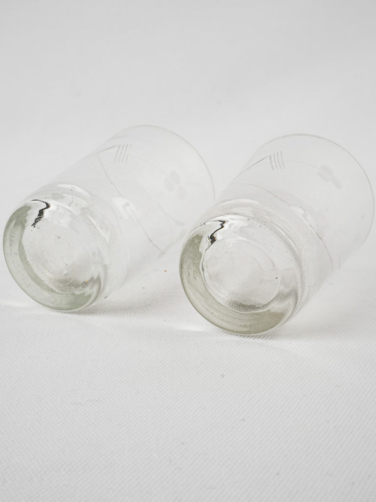 Cherry-adorned 1950s petite water glasses