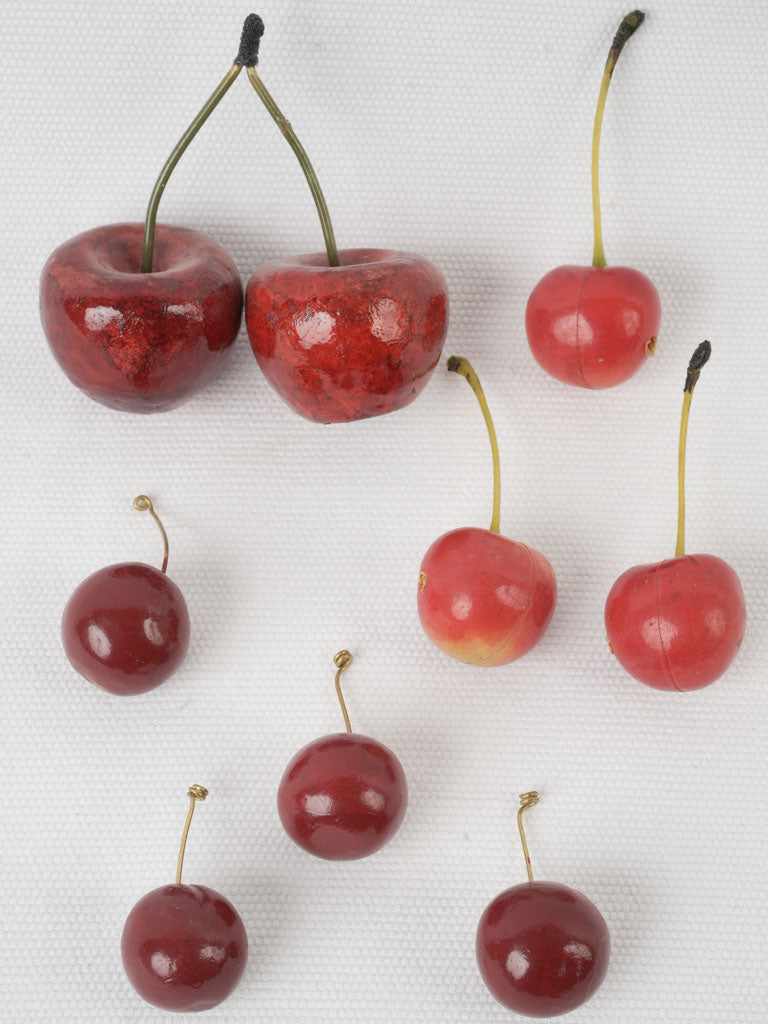 Vintage, French, Decorative, Plump, Cherry Ornaments