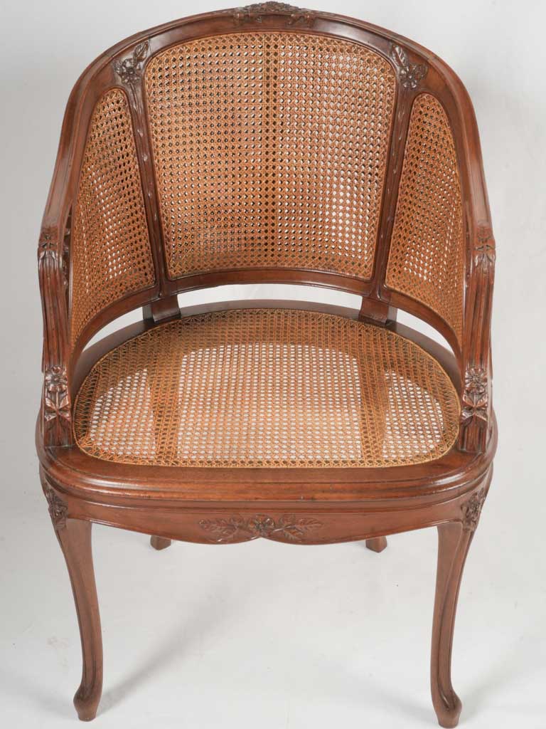 Elegant carved mahogany armchair
