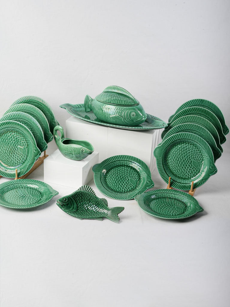 Whimsical ceramic fish-themed service