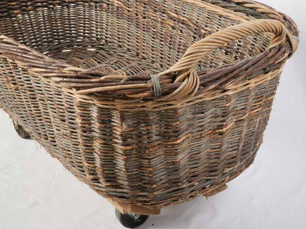 Warm umber-rounded wicker basket