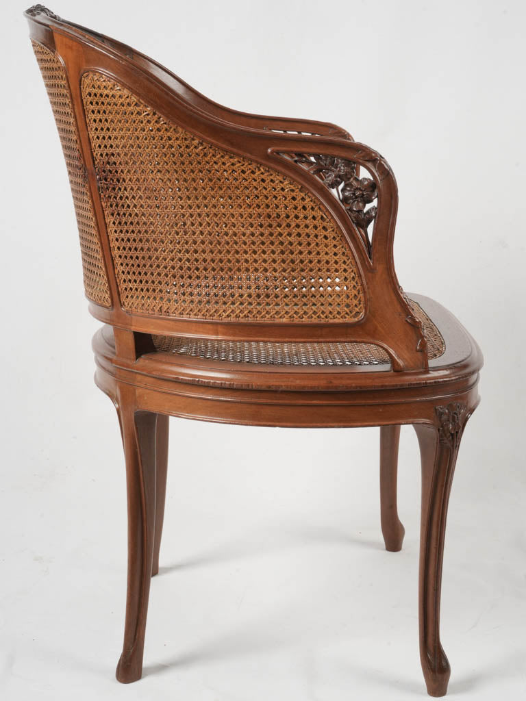 Intricately crafted wooden armchair