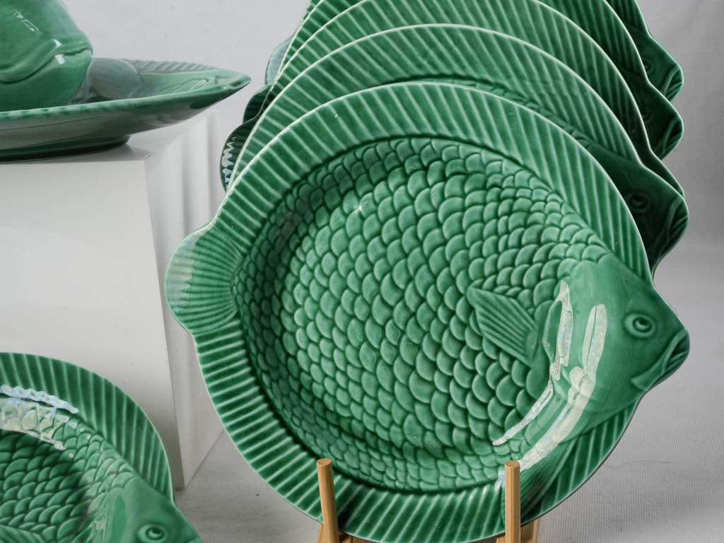 Playful artistic fish dinnerware