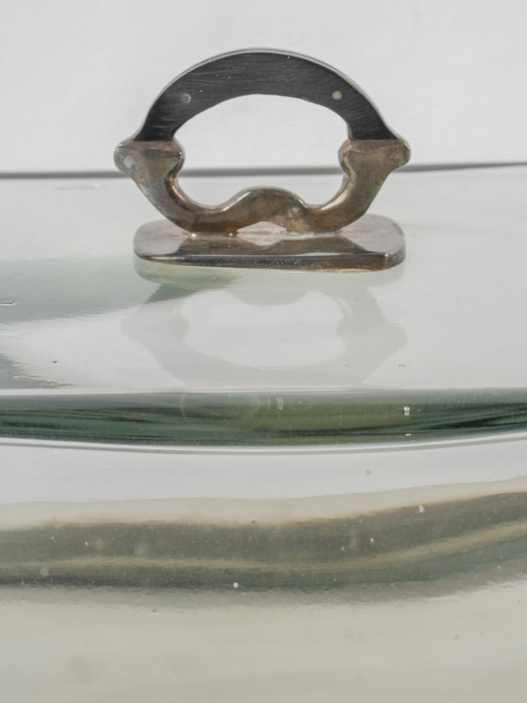 Exquisite vintage glass cloche platter