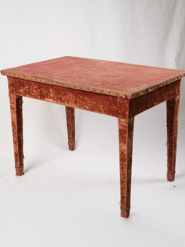 Timeworn 19th-century velvet table