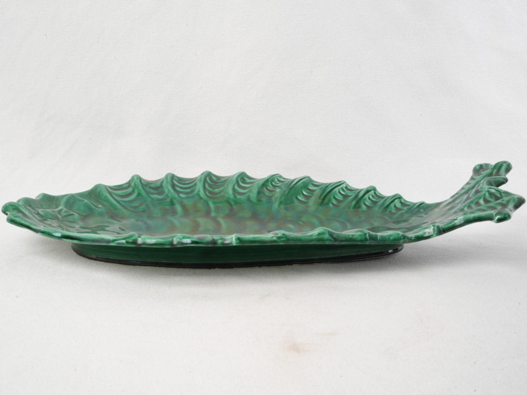 Emerald green glazed earthenware
