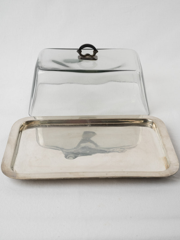 Distinctive antique cloche glass tray