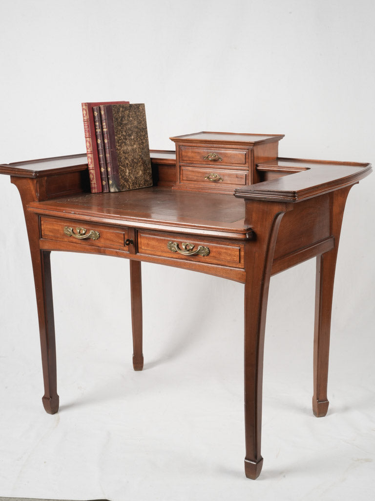 Elegant tiered mahogany writing desk