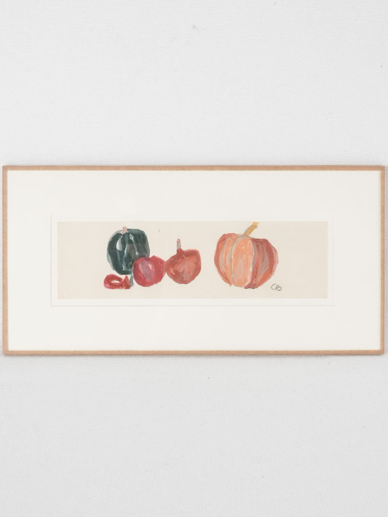 Small still life w/ pumpkins - Caroline Beauzon 6¾" x 13½"