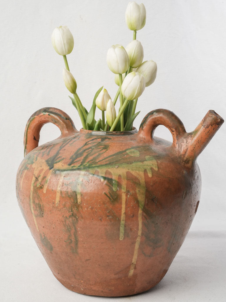 Antique French terracotta water jug
