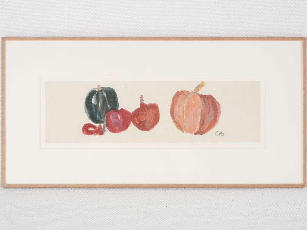 Small still life w/ pumpkins - Caroline Beauzon 6¾" x 13½"