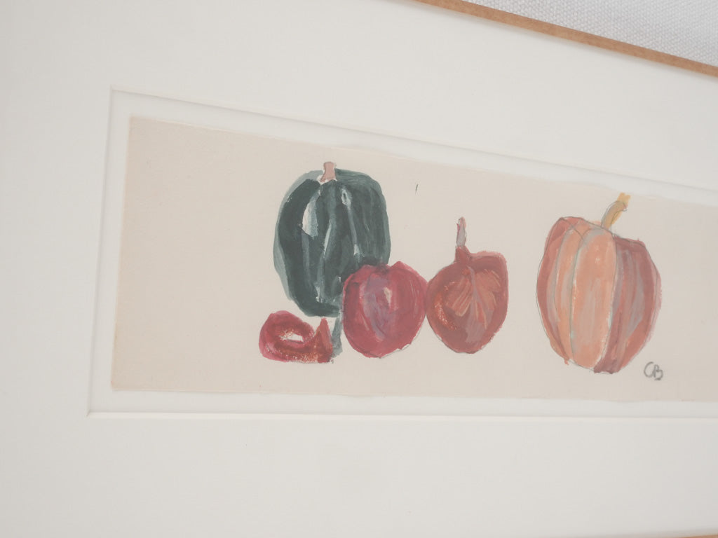Small still life w/ pumpkins - Caroline Beauzon 6¾" x 13½"