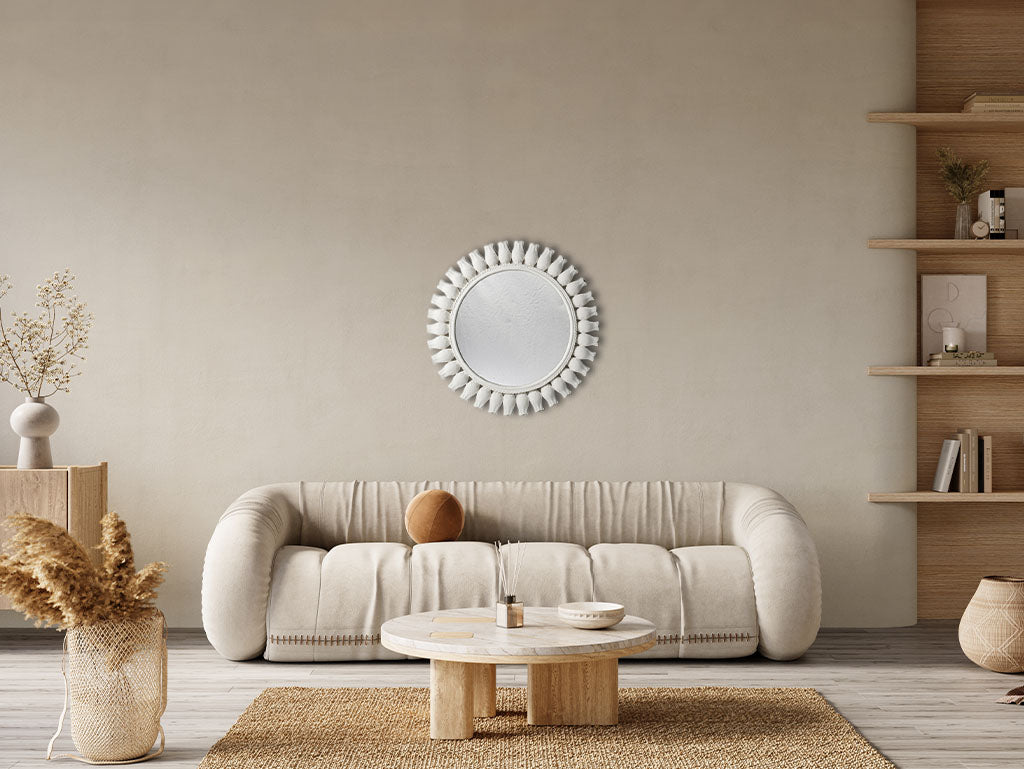 Mid-century metal vintage wall mirror  
