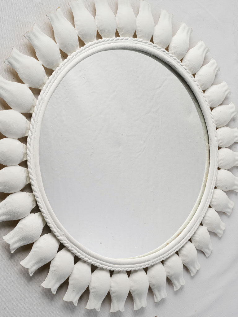Elegant white patina decor mirror  