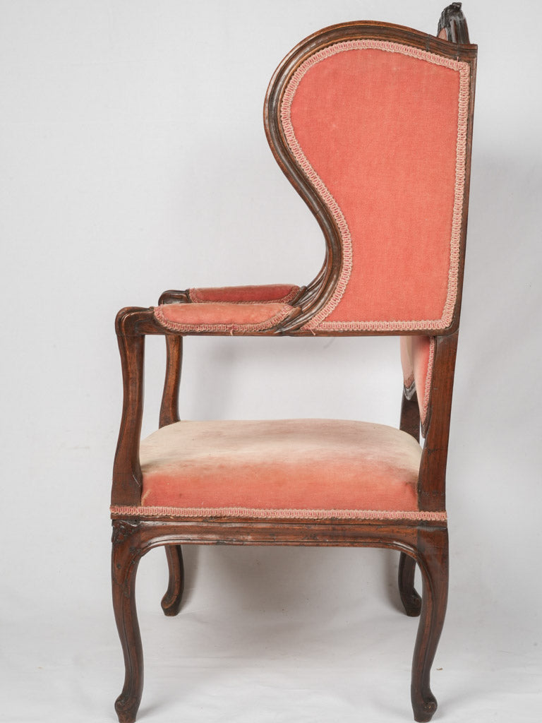 Rare transitional Louis XVI cabriolet armchair